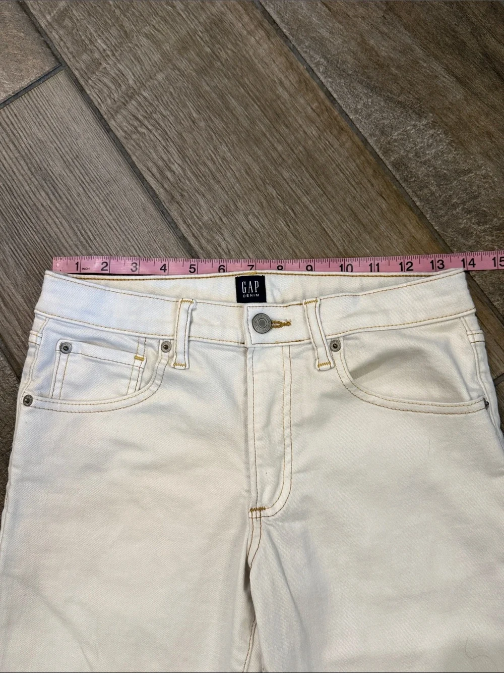 Gap Kids French White Stain Resistant Stretch Slim Jeans 16 Adjustable Waist